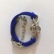 Bracelet fantaisie clé de sol lacet bleu profond