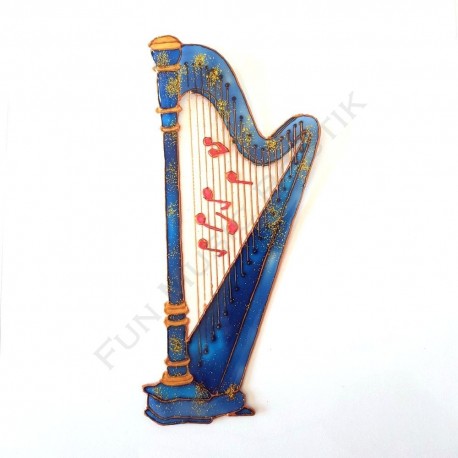 Harpe bleu fantaisie notes de musique