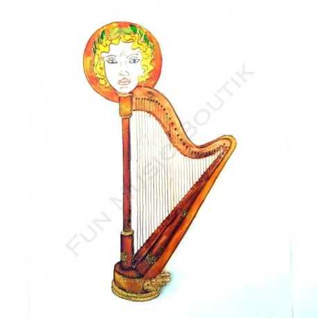 Harpe fantaisie avec tête d'Ange aimantée