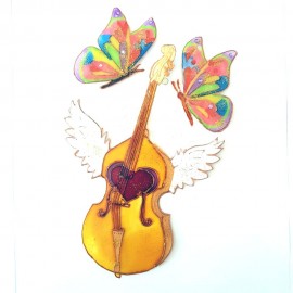 Violoncelle magnétique fantaisie ailes d'ange