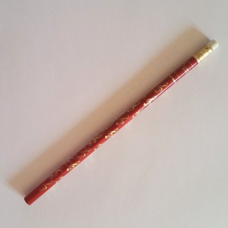 Crayon gris clé de sol doré rouge avec gomme