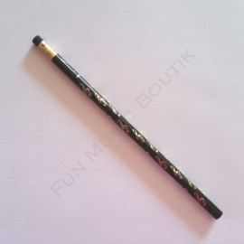 Crayon gris clé de sol Noir doré avec gomme