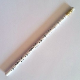 Crayon gris clé de sol Blanc avec gomme