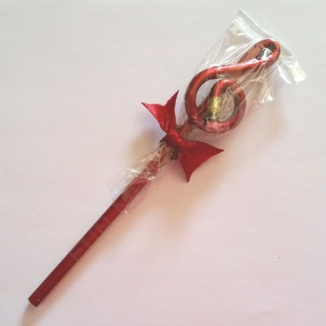 Crayon gris clé de sol rouge avec gomme