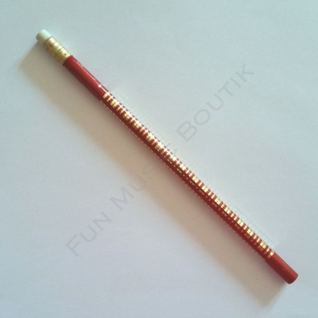 Crayon gris clavier piano rouge doré avec gomme