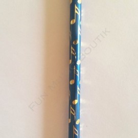 Crayon gris note double croche bleu avec gomme