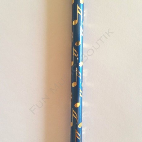 Crayon gris note double croche bleu avec gomme